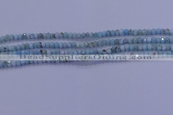 CRB1893 15.5 inches 2*3mm faceted rondelle larimar beads