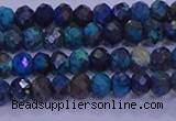 CRB1907 15.5 inches 2.5*4mm faceted rondelle chrysocolla & turquoise beads