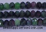 CRB1925 15.5 inches 2.5*4mm faceted rondelle ruby zoisite beads