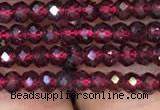 CRB1938 15.5 inches 2*3mm faceted rondelle red garnet gemstone beads