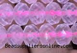 CRB1941 15.5 inches 6*8mm faceted rondelle rose quartz beads