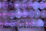 CRB1955 15.5 inches 3.5*5mm faceted rondelle strawberry quartz beads