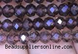 CRB1957 15.5 inches 3*4mm faceted rondelle smoky quartz beads