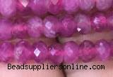 CRB1973 15.5 inches 3*5mm faceted rondelle pink tourmaline beads