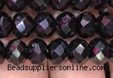 CRB1999 15.5 inches 6*8mm faceted rondelle black spinel beads