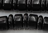 CRB206 15.5 inches 6*18mm - 13*18mm rondelle black agate beads