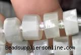 CRB2080 15.5 inches 7mm - 8mm faceted tyre grey moonstone beads