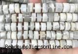 CRB2082 15.5 inches 11mm - 12mm faceted tyre grey moonstone beads