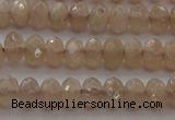 CRB210 15.5 inches 3*4mm faceted rondelle moonstone beads