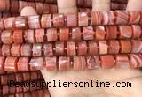 CRB2107 15.5 inches 11mm - 12mm faceted tyre red agate beads