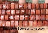 CRB2109 15.5 inches 13mm - 14mm faceted tyre south red agate beads