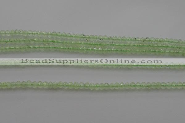 CRB212 15.5 inches 3*4mm faceted rondelle green rutilated quartz beads