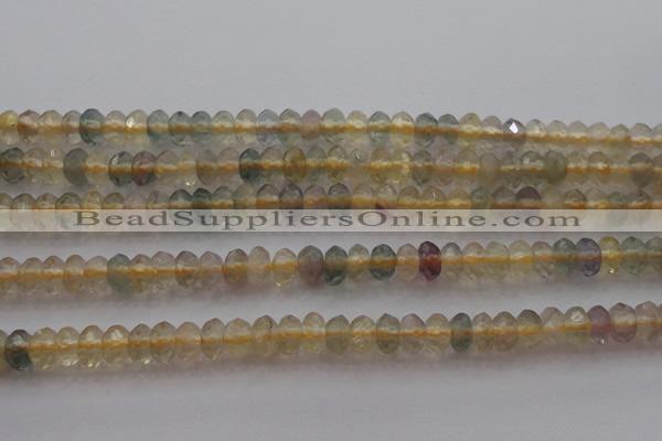 CRB214 15.5 inches 3*4mm faceted rondelle yellow fluorite beads