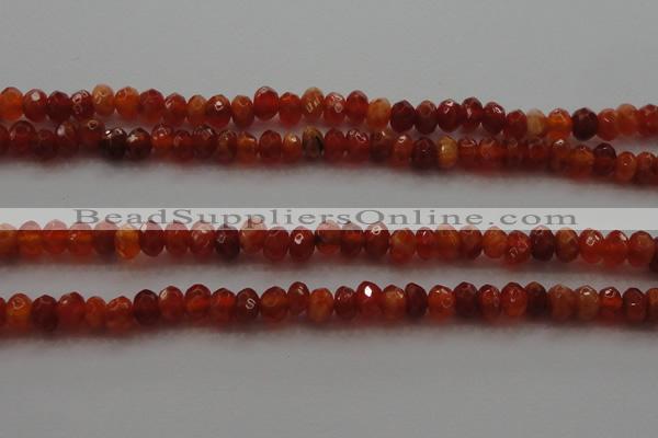 CRB216 15.5 inches 3*4mm faceted rondelle fire agate beads