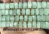 CRB2168 15.5 inches 13mm - 14mm faceted tyre light prehnite beads