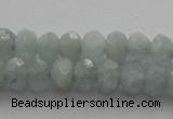 CRB217 15.5 inches 3*4mm faceted rondelle aquamarine beads