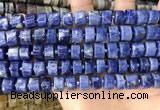 CRB2176 15.5 inches 11mm - 12mm faceted tyre sodalite beads