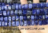 CRB2177 15.5 inches 12mm - 13mm faceted tyre sodalite beads