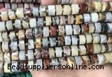 CRB2181 15.5 inches 11mm - 12mm faceted tyre crazy lace agate beads