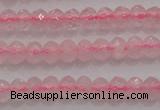 CRB220 15.5 inches 2.5*4mm faceted rondelle rose quartz beads