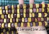 CRB2201 15.5 inches 8mm - 9mm faceted tyre mookaite beads