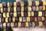 CRB2204 15.5 inches 13mm - 14mm faceted tyre mookaite beads