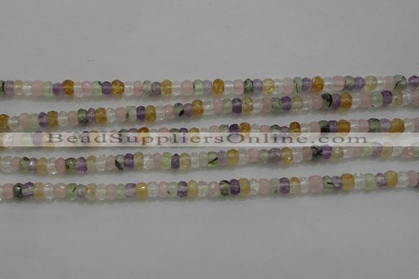 CRB222 15.5 inches 2.5*4mm faceted rondelle mixed quartz beads