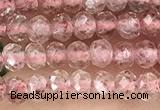 CRB2235 15.5 inches 2*3mm faceted rondelle strawberry quartz beads