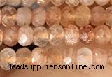 CRB2243 15.5 inches 2*3mm faceted rondelle golden sunstone beads