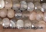 CRB2256 15.5 inches 3*4mm faceted rondelle rainbow moonstone beads