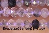 CRB2265 15.5 inches 3*4mm faceted rondelle black rutilated quartz beads