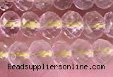 CRB2275 15.5 inches 4*6mm faceted rondelle lemon quartz beads