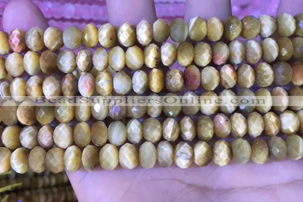 CRB2290 15.5 inches 5*8mm faceted rondelle golden tiger eye beads