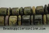 CRB250 15.5 inches 5*12mm - 10*12mm rondelle yellow artistic jasper beads