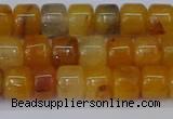 CRB2502 15.5 inches 6*8mm rondelle yellow jade beads wholesale