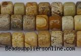 CRB2504 15.5 inches 6*8mm rondelle picture jasper beads