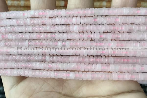 CRB2550 15.5 inches 2*4mm heishi rose quartz beads wholesale