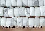 CRB2556 15.5 inches 2*4mm heishi white howlite beads wholesale