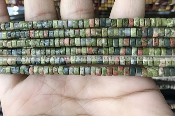 CRB2565 15.5 inches 2*4mm heishi unakite beads wholesale