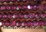 CRB2600 15.5 inches 2*3mm faceted rondelle red garnet beads