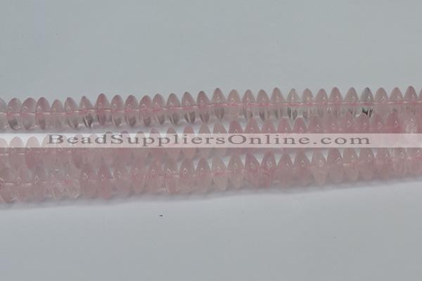 CRB261 15.5 inches 5*12mm rondelle rose quartz beads wholesale