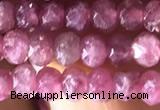 CRB2611 15.5 inches 3*4mm faceted rondelle ruby gemstone beads