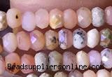 CRB2613 15.5 inches 2*3mm faceted rondelle pink opal beads