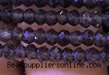 CRB2663 15.5 inches 2*3mm faceted rondelle smoky quartz beads