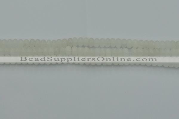 CRB2810 15.5 inches 4*6mm rondelle white jade beads wholesale