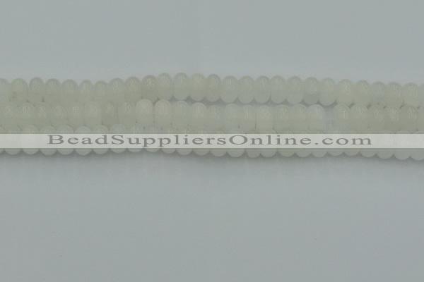 CRB2812 15.5 inches 6*10mm rondelle white jade beads wholesale