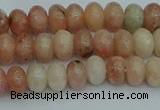 CRB2840 15.5 inches 4*6mm rondelle red plum blossom jade beads