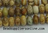 CRB2855 15.5 inches 4*6mm rondelle picture jasper beads