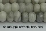 CRB2862 15.5 inches 6*10mm rondelle grey agate beads