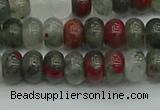 CRB2870 15.5 inches 4*6mm rondelle blood jasper beads